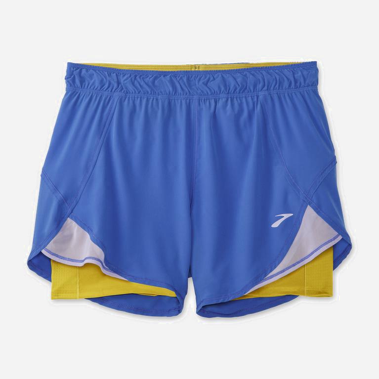 Brooks Chaser 5 NZ - Women's Running Shorts - Bluetiful/Golden Hour (40785-SGDV)